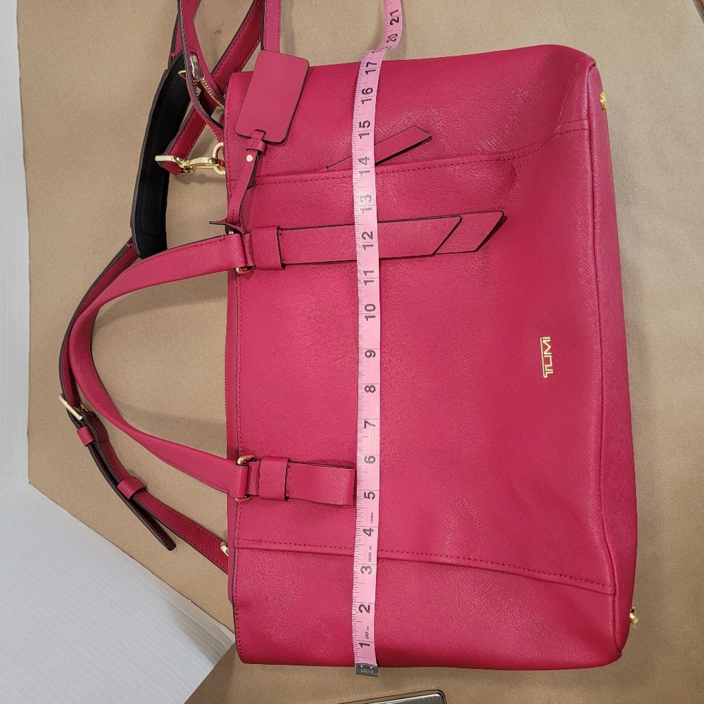 TUMI Varek Park Tote – Raspberry - Full Leather Laptop/Work Bag Style 734421RASP - Picture 12 of 16